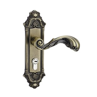 欧式门锁单舌锁具青古铜色锌合金法式复古门锁轻奢卫生间孔距F135