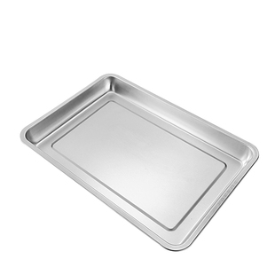 304食品级不锈钢托盘长方形商用加厚蒸饭铁盘家用蒸盘平底方盘子