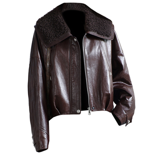 真皮羽绒服女2025冬羊毛领高端显瘦海宁油蜡头层绵羊皮衣鹅绒外套