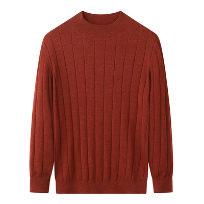 12针坑条纹半高领毛衣