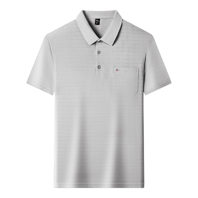 夏季爸爸装冰丝凉感翻领短袖T恤