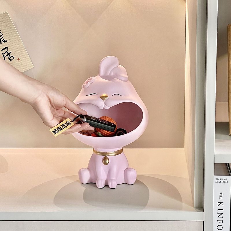 23北欧大嘴兔入户玄关客厅电视柜礼品摆件钥匙新居创意乔迁装饰收