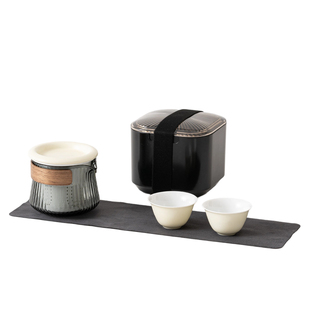 众人品旅行茶具便携式一壶两杯收纳包防烫陶瓷户外泡茶壶茶杯套装