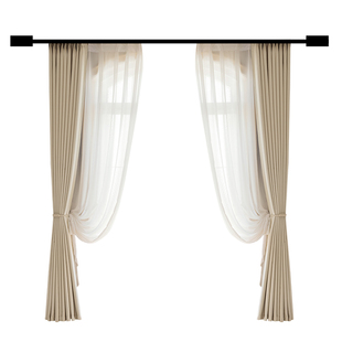 卧室窗帘全遮光2025新款客厅加厚隔音防晒免打孔安装挂钩式遮阳帘