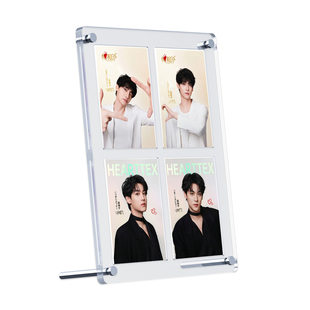 亚克力小卡展示架3寸透明相框拍立得照片爱豆卡片F九宫格凹槽摆台
