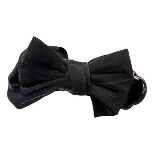 黑色蝴蝶结丸子头抓夹气质在逃公主头顶发夹大号头饰2025新款发夹