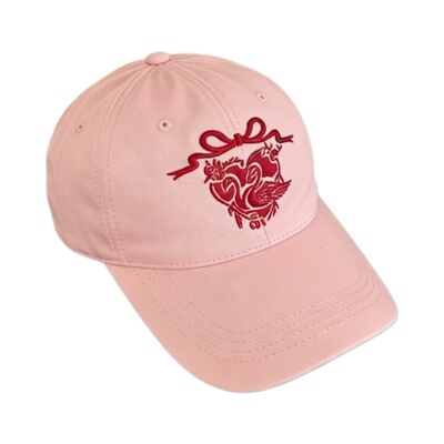 爱心鸳鸯刺绣显脸小遮阳棒球帽子