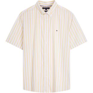【纯棉府绸】Tommy春夏男装商务休闲纯色条纹简约短袖衬衣衬衫