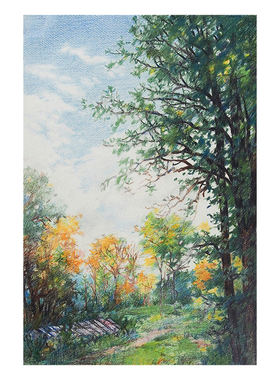 欧式绿色森林风景纯手绘油画客厅