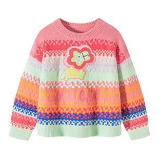 【密扇联名】迷你巴拉女童儿童亲子毛衣牛仔裤新年红色马年拜年服