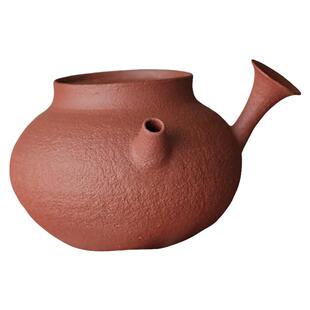 四闲堂 半斋造物手拉坯侧把壶 紫砂红泥日式南蛮急须泡茶壶温茶壶