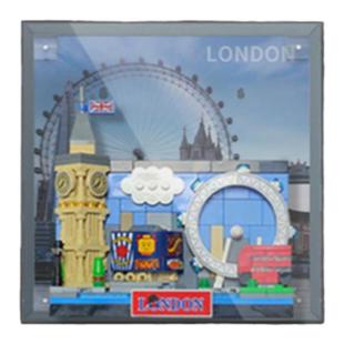 KGBOX乐高40569伦敦明信片亚克力展示盒相框迷你天际线巴黎北京