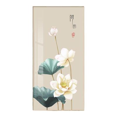 荷花玄关客厅装饰画国风新中式