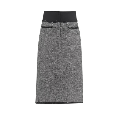 利达NEWDADAD毛呢半身裙女2025呢子a字直筒裙中长包臀裙子TBC3886