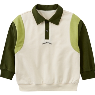 歌瑞家童装男童POLO卫衣冬装男大童长袖上衣保暖冬装洋气乐友