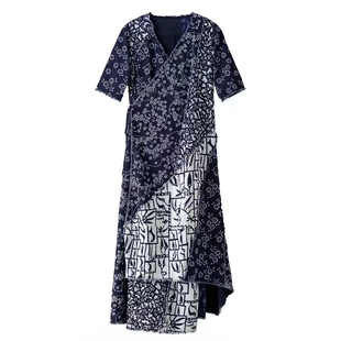 乌镇手工植物蓝染 全棉土布料90门幅 户外挂布 窗帘 衣服料子