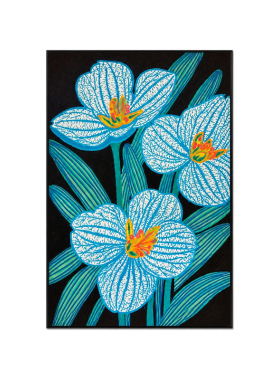 蓝韵花境现代简约花卉艺术装饰画