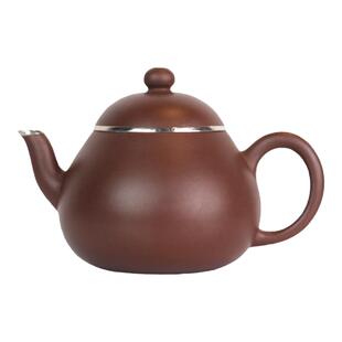 四季沫 三弯嘴包银小梨壶压箱底老紫泥4号井稀有矿 茶人专用器