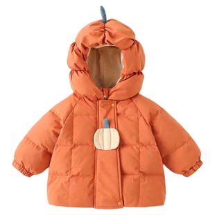 宝宝套装冬季婴儿衣服加绒保暖两件套羽绒外套冬装小月龄外出童装