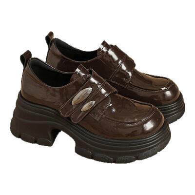 达芙妮厚底英伦风小皮鞋