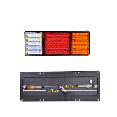 24V货车后尾灯七彩爆闪刹车转向led防水6D透镜巨能王140-2后尾灯