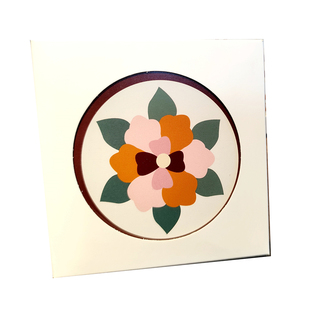 吸水陶瓷花砖杯垫方形白卡礼盒装厦门文创礼品创意隔热垫餐厅客厅