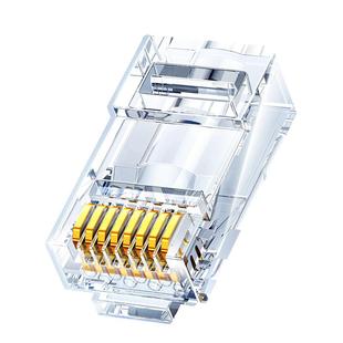 绿联穿孔式水晶头通孔超五5类六6类千兆网线rj45网络监控对接头