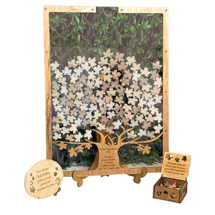 公司年会定制签名板册签到框树台本结婚礼庆生日相框道具枫叶木片