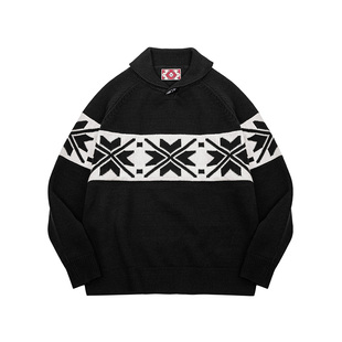 MRA男装 费尔岛毛衣青果领冰岛针织衫纳瓦霍提雪花仿羊绒衫保暖冬