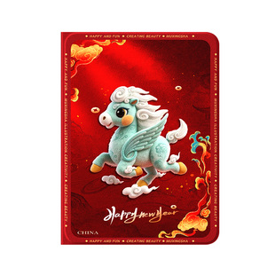 适用苹果ipadair13马年保护壳ipadpro神兽ipad11平板套ipadmini6新年10红色ipad第9代2021年8带笔槽air5迷你4