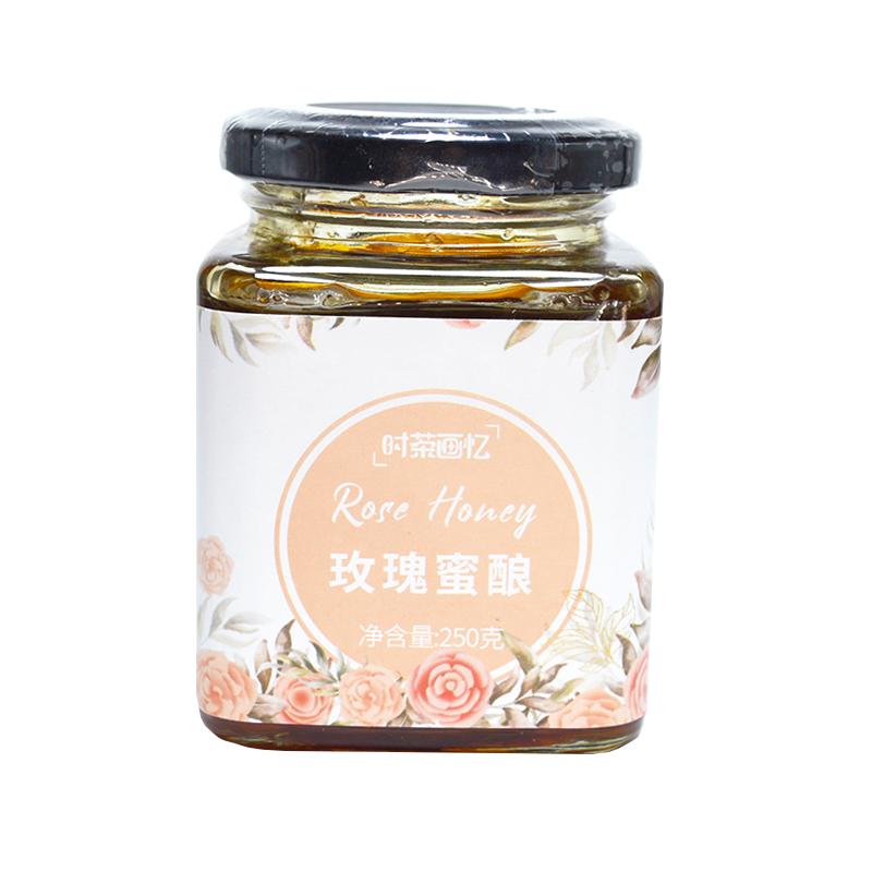 玫瑰花蜂蜜茶醬鮮花蜜釀水果花茶泡水喝的飲品美麗白玫瑰醬茶容