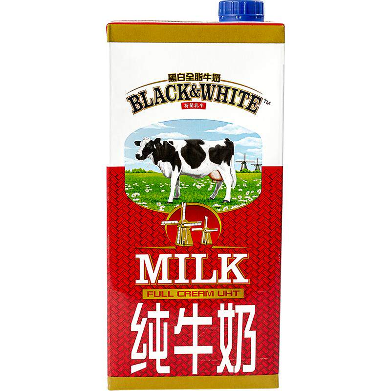 菲仕兰黑白牛奶全脂牛奶1L*12盒原装进口纯牛奶餐饮专用原料