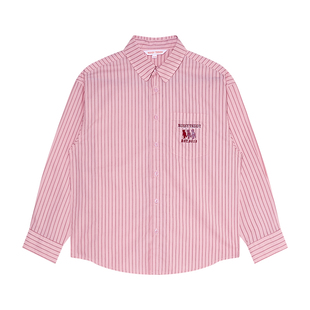 NOISY TEDDY 25秋季新款时尚休闲竖条纹儿童长袖衬衫舒适外套百搭