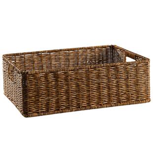 Kens桌面收纳盒化妆品杂物零食筐厨房整理盒子塑料藤编抽屉储物盒