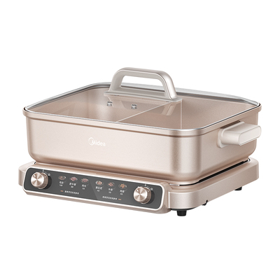 2026新款 美的双盘电火锅烤肉分体锅大容量8L多功能电炒锅2866S