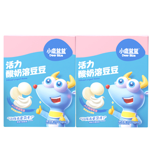 小鹿蓝蓝益生菌活力酸奶味溶溶豆香蕉味儿童零食牛乳小奶豆易抓握