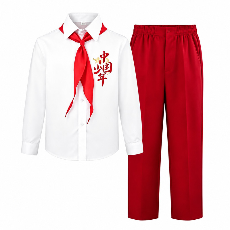 国庆儿童演出服红色爱国朗诵服装