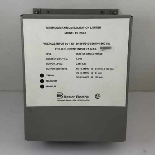 BASLER ELECTRIC EL 200-7 MINIMUM/MAXIMUM EXCITATION LIMITER