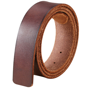 皮带男真皮不带头无头男士腰带头层纯牛皮男式裤带条打孔不要头