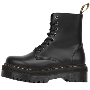 疯家自制 8孔厚底quad马丁靴女增高侧拉链短靴固特异机车靴女