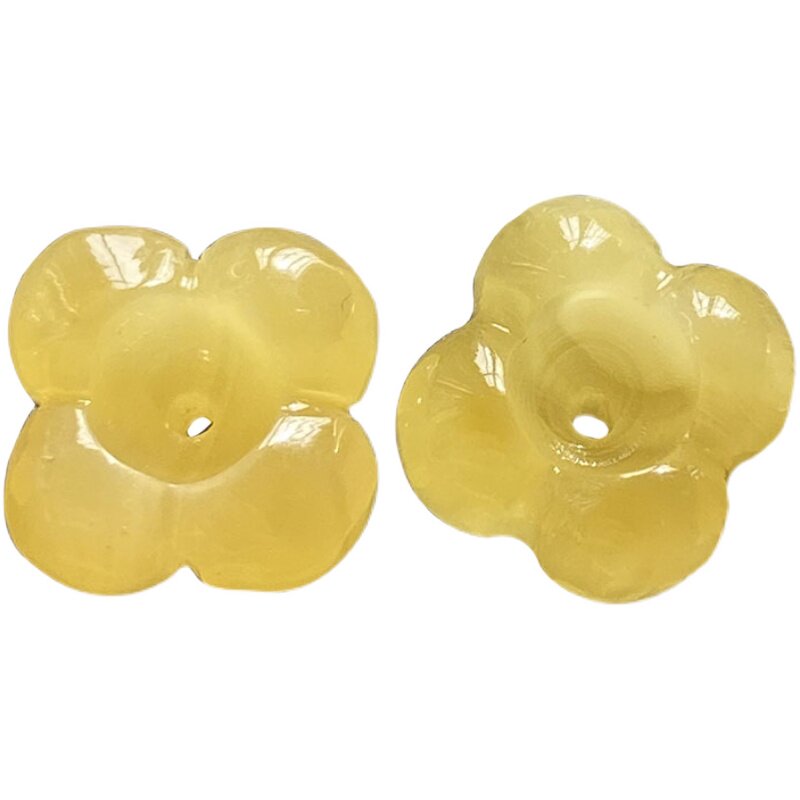 天然琥珀蜜蜡雕刻桂花小配件