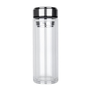 大容量双层高硼硅玻璃杯耐热防爆耐高温泡茶杯子办公车载男士茶杯