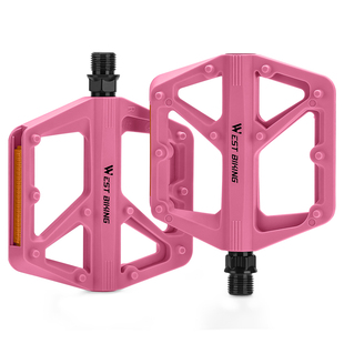 西骑者防滑尼龙脚踏山地公路车双DU轴承反光脚踏板自行车骑行装备