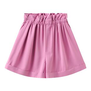 tanni浪漫多巴胺彩色花苞松紧腰显瘦百搭休闲短裤女TN11SP201A