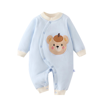 夹棉保暖新生婴儿衣服薄棉连体衣