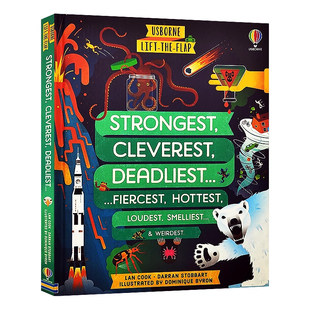 Usborne出品 更坚强，更聪明，更致命翻翻书 英文原版 Lift-the-Flap Strongest, Cleverest, Deadliest 幼儿科普科学知识英语绘本