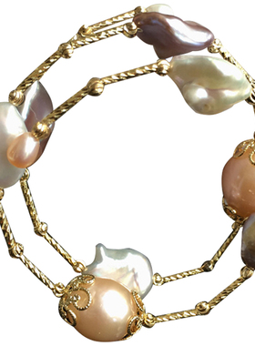 淡水珍珠l.ruby巴洛克风显手白