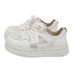 环球夏天小白鞋女2026新款夏季网面透气配裙子增高百搭休闲板鞋子