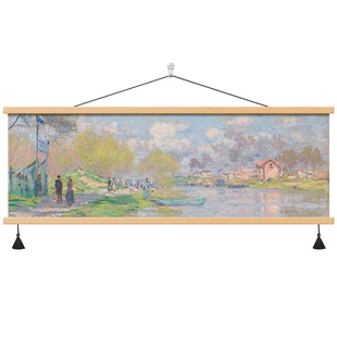 莫奈日出印象油画装饰画客厅餐厅世界名画卧室床头挂画塞纳河风景