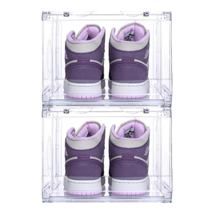 RMAX亚克力全透明鞋盒球鞋收纳盒塑料鞋柜子磁吸正开宿舍展示鞋墙